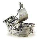 Elegance Pewler Finish Pirate Ship Money Bank-Features antique style pewter finish