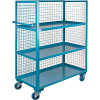 Kleton – Chariot en treillis métallique, 3 tablettes, acier, 30 x 63 x 63 po, trois côtés (ML218)-Nombre de tablettes : 3