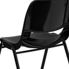Flash Furniture HERCULES Series Black Ergonomic Shell Stack Chair with Black Frame & 12" Seat Height-Vented Back allows air circulation
