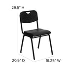 Flash Furniture HERCULES Series Heavy Duty Black Dot Fabric Stack Chair with Arms - 4 Pack-Limited Lifetime Warranty on Frame