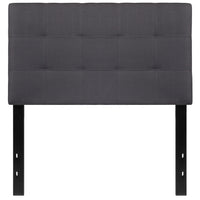 Flash Furniture Bedford Tufted Upholstered Twin Size Headboard - Dark Grey Fabric-Contemporary Style