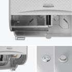 Kimberly-Clark Professional ICON Coreless Standard Roll Toilet Paper Dispenser 2 Roll Horizontal -Silver Mosaic Design Faceplate-Easy servicing with a choice of keyed or push button lock that can be positioned on either side of the dispenser.