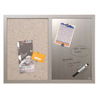 MasterVision Combo Silver Dry-Erase & Gray Fabric Bulletin Board - 18" x 24"-Lacquered steel magnetic dry-erase surface for a smooth writing experience