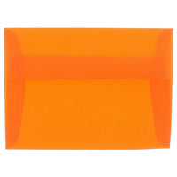 JAM Paper 4bar A1 Envelopes, 3.63 x 5 1/8, Translucent Vellum Orange, 50 Pack (1591617I)-Orange translucent envelope