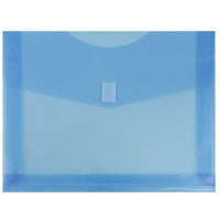 JAM Paper Enveloppes en plastique, fermeture autoagrippante, exp. de 2 po, 9 3/4 x 13 po, bleu, 12/pqt-Bleu