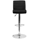 Flash Furniture Contemporary Vinyl Adjustable Height Barstool with Rolled Seat and Chrome Base - Black - 2 Pack-Set of 2 Contemporary Style Stools