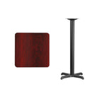 Flash Furniture – Table bistro carrée en stratifié acajou de 24 po avec base de 22 x 22 po (XUMA2424T2222B)-Table d'hospitalité à hauteur de bar