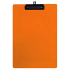 Geo Plastic Clipboard, Legal, 9" x 15", Orange, 12 Pack-Clipboard made of strong plastic with retractable hook.