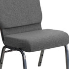 Flash Furniture HERCULES Series 21"W Stacking Church Chair with Silver Vein Frame - Grey Fabric-Waterfall Seat promotes healthy blood flow