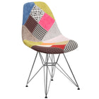 Flash Furniture Elon Series Milan Patchwork Fabric Chair with Chrome Base-Milan Patchwork Fabric Upholstery