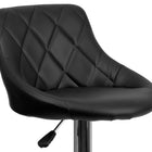 Flash Furniture Contemporary Black Vinyl Bucket Seat Adjustable Height Barstool with Diamond Pattern Back & Chrome Base-Swivel Seat