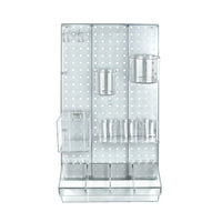 Azar 12-Piece Pegboard Wall Organizer Kit with One Panel and Accessory Assortment - Clear-Sold in Multiples of: 1