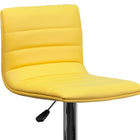 Flash Furniture – Tabouret de bar de 16 x 19 po en vinyle avec base chromée, hauteur réglable, jaune-Rembourrage de conception de ligne horizontale
