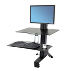 Ergotron WorkFit-S Sit-Stand, Single-LD with Worksurface+, Bright White (33-350-211)-Includes height-adjustment column, desk clamp, LCD pivot, worksurface, large keyboard tray