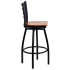 Flash Furniture – Tabouret de bar pivotant HERCULES en métal noir, dossier à traverses horizontales, assise en cerisier, 2/pqt-Conception à  dossier échelle