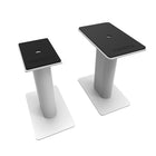 Kanto SP9W 9" Tall Universal Desktop Speaker Stands with Cable Management - White-Two top plate sizes included: 3.1" x 4.7" (8 cm x 12 cm) and 4.3" x 7.1" (11 cm x 18 cm)