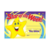 Trend Enterprises Star Of The Week! Recognition Award, 240 Pack (T-8107)-Recognition award is suitable for special moments celebration