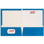 JAM Paper Glossy Two Pocket Presentation Folders, Blue, 100 Pack (385GBUB)-2 pocket