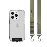 SwitchEasy MagEasy Strap Card with Detachable Neckstrap and Phone Lanyard - 20mm Strap - Army Green-No need to compromise between form and function