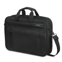 Samsonite Classic 17" NXT 2-Gusset Briefcase - RFID-SmartSleeve allows you to slip the bag over most suitcase pull-handles so it can sit securely on top for hassle-free travel