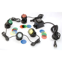 Koolatron Pond Glo, 4 Piece Pond Lighting with Transformer-Submersible Halogen lamp