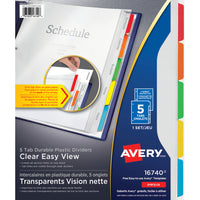 Avery Durable Dividers - 5 Tabs - Multi-Color-Premium quality dividers made from extra durable tear-resistant plastic