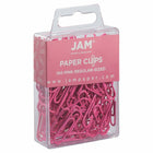 JAM Paper Colored Standard 1" Paper Clips - Pink - 2 Packs of 100-Size: 1 inch (Standard/Regular)