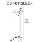 Dainolite - Lampadaire moderne Constance, noir mat avec diffuseur en acrylique givré, 12 W-Métal