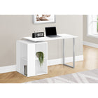 Monarch Specialties 7600 Computer Desk - 55"L/White Left Or Right Facing-Attached open bookcase can be assembled on the left or right for greater flexibility.