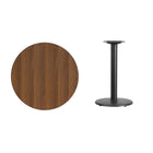 Flash Furniture 30" Round Walnut Laminate Table Top with 18" Round Table Height Base-Walnut Laminate Top
