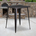 Table de bar carrée en métal de 31,5 po, intérieur/extérieur, noir et or antique (CH-51040-40-BQ-GG)-Taille du plateau: carré de 31,5 pouces de côté