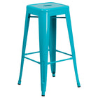Flash Furniture 30" High Backless Crystal Teal-Blue Indoor-Outdoor Barstool-Stackable Industrial Style Modern Stool