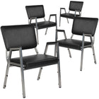 Flash Furniture HERCULES Series Black Antimicrobial Vinyl Bariatric Medical Reception Arm Chair with Panel Back-1500 lb. Static Weight Capacity