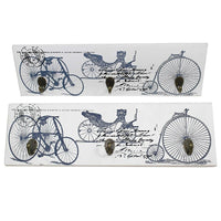 Cathay Importers Vintage Bicycle Theme Wall Art Hanger with 3 Hooks, 2 Pack-Hanger has 3 metal hooks for coats, hats, scarves, keys, and other essentials.