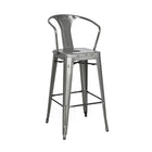 Plata Import Tolix Stool With Arm Bar Grey    (TH-1006-B-G)-Bar Stool