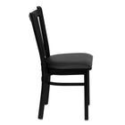 Flash Furniture HERCULES Series Black Vertical Back Metal Restaurant Chair - Black Vinyl Seat - 2 Pack-Black Vinyl Upholstered Seat