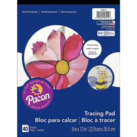 Pacon Art Street Translucent Tracing Paper Pad, 12" x 9"-Size: 12"(H) x 9"(W)