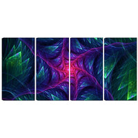 Designart Purple Turbine in the Night 4-Panel Modern Canvas Art Print, (PT3047-271)-Print