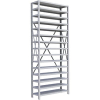 Metalware RK345 Boltless Shelving Unit, 15-Shelves, 36" x 12" x 88", Light Grey-Adjustable shelving system that provides high strength, yet economical storage capacity for your needs
