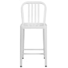 Tabouret à hauteur de comptoir de qualité commerciale pour l'intérieur / l'extérieur de 24 po en métal blanc-Ensemble de 2 tabourets industriels modernes