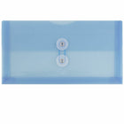 JAM Paper Plastic Envelopes with Button and String Tie Closure #10 Business Booklet - 5.25" x 10" - Blue - 12 Pack -Colour: Blue 
