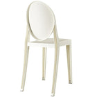 Nicer Furniture Louis XVI Ghost Side Chair - White - 4 Pack-Fluid Design. Contoured Seat. Stackable to Save Space.