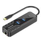 QGeeM 4-in-1 USB-C Hub & Ethernet Adapter-Two USB 3.0 port, one USB-C