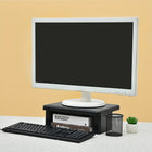 DAC MP-107 Height-Adjustable Monitor Riser/Stand for Computer Screens/Laptops/Printers - Black-Desk organizer - Storage space underneath. Cable management clip to keep wires in place
