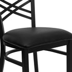 Flash Furniture HERCULES Series Black "X" Back Metal Restaurant Chair - Black Vinyl Seat - 2 Pack-Welded Joint Assembly
