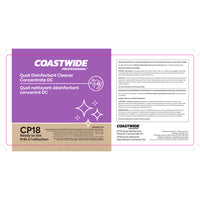 Coastwide Professional - Étiquette secondaire, Quat nettoyant désinfectant concentré DC CP18-À utiliser sur un contenant secondaire