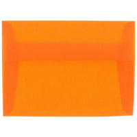 JAM Paper A2 Invitation Envelopes, 4.38 x 5.75, Orange Translucent Vellum, 250 Pack (PACV619H)-Orange translucent envelope