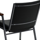 Flash Furniture HERCULES Series Heavy Duty Black Vinyl Stack Chair with Arms-Black Vinyl Upholstery