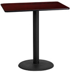 Flash Furniture 24'' x 42'' Rectangular Laminate Table Top, Mahogany with 24'' Round Bar-Height Table Base (XUMA2442TR24B)-Bar Height Hospitality Table