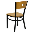 Flash Furniture HERCULES Series Black Circle Back Metal Restaurant Chair - Natural Wood Back & Seat - 2 Pack-.625" Thick Plywood Seat